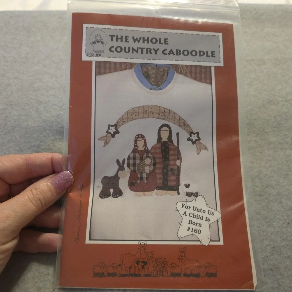 Whole Country Caboodle #160 For Unto Us Nativity Applique Pattern Uncut